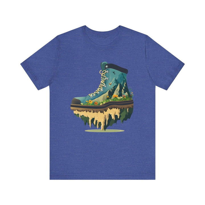 Hiking Mountain Trailblazer T Shirt | Heather True Royal