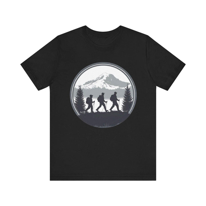 Hiking Mountain Trekker T Shirt | Black