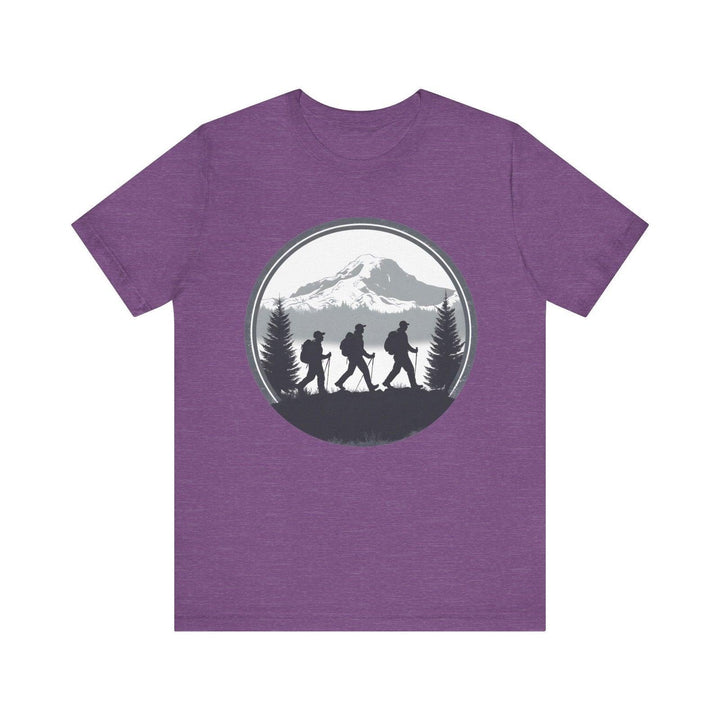 Hiking Mountain Trekker T Shirt | Heather Team Purple