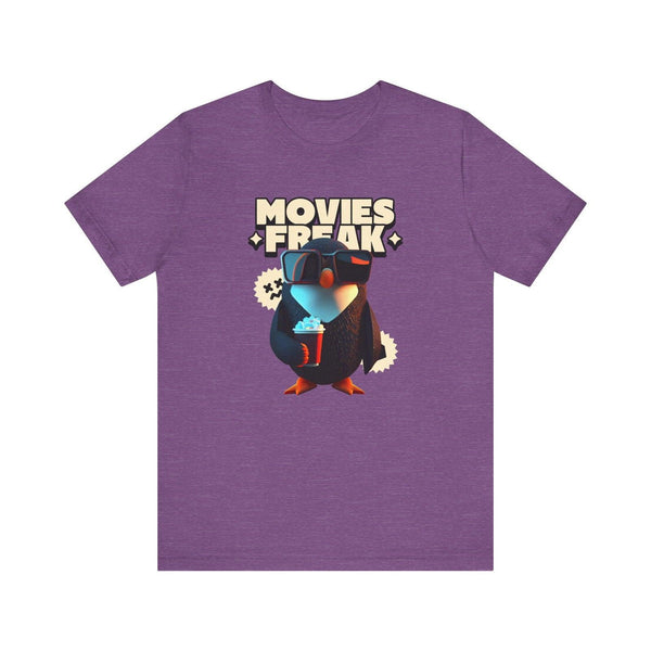 Adventure Movie Buff Penguin T Shirt | Heather Team Purple