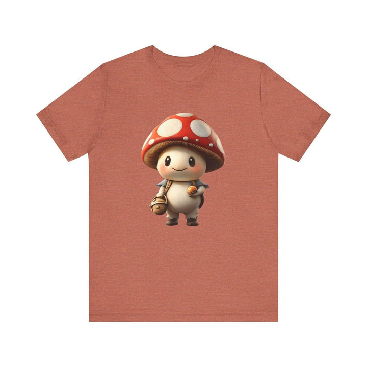 Mario Mushroom Explorer T Shirt | Heather Clay