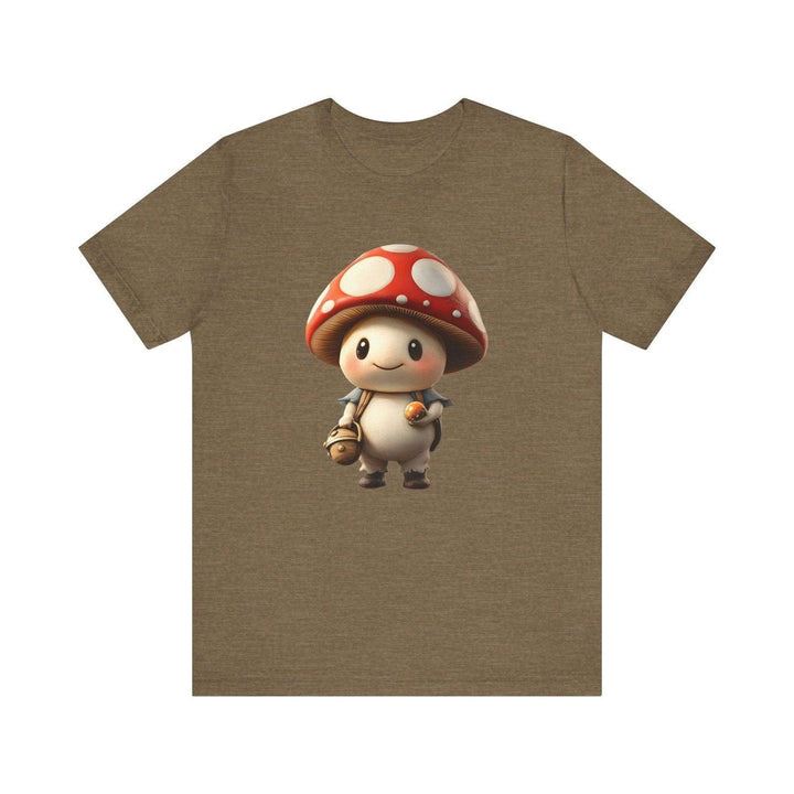 Mario Mushroom Explorer T Shirt | Heather Olive