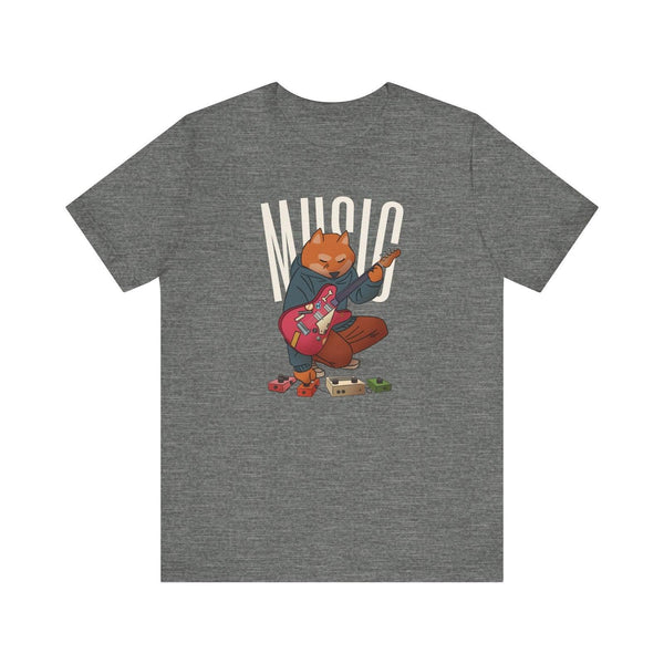 Band Music Cat Guitarist T Shirt | Deep Heather