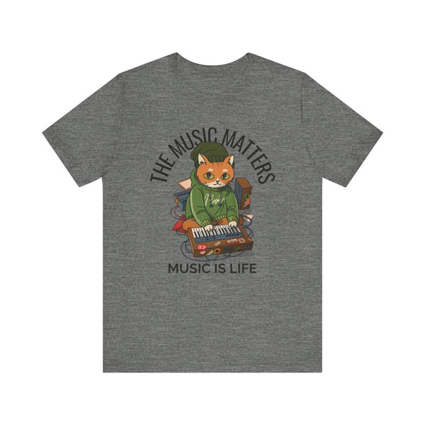 Band Music Cat Life T Shirt | Deep Heather