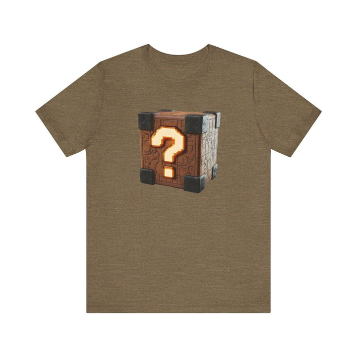 Mario Mystery Block T Shirt | Heather Olive