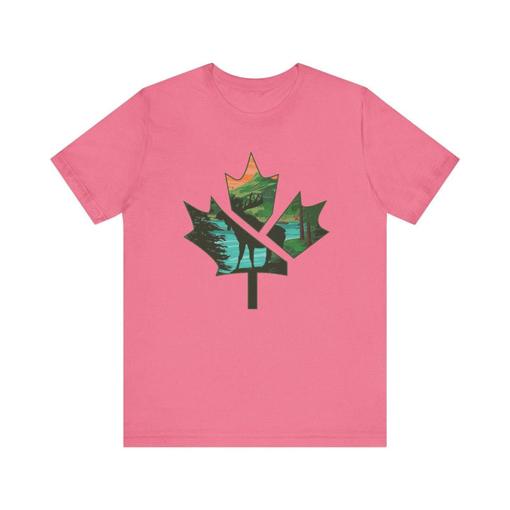 Flower Nature in Maple Leaf T Shirt | Charity Pink