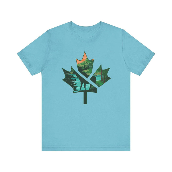 Flower Nature in Maple Leaf T Shirt | Turquoise