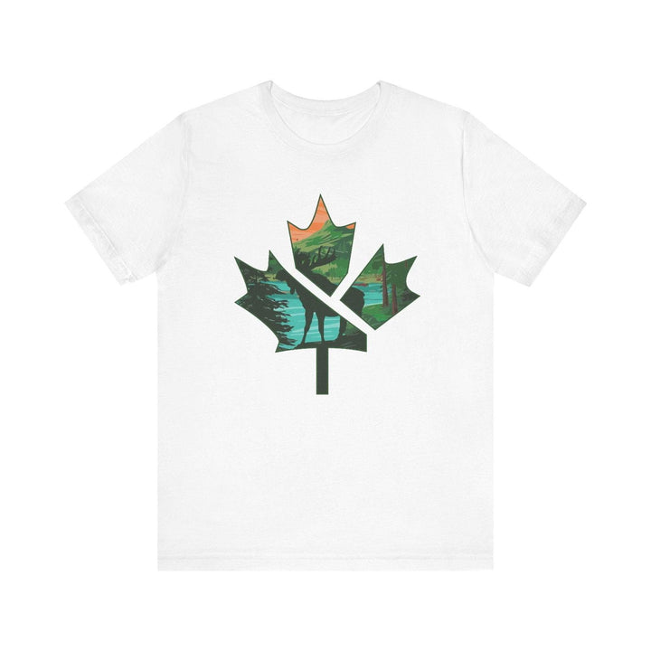 Flower Nature in Maple Leaf T Shirt | White