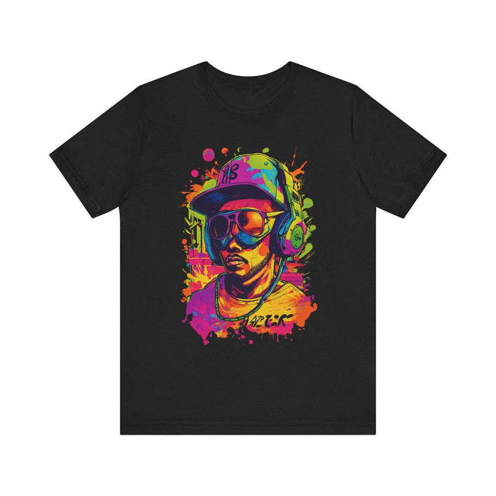 Hip Hop Neon Beats T Shirt | Black