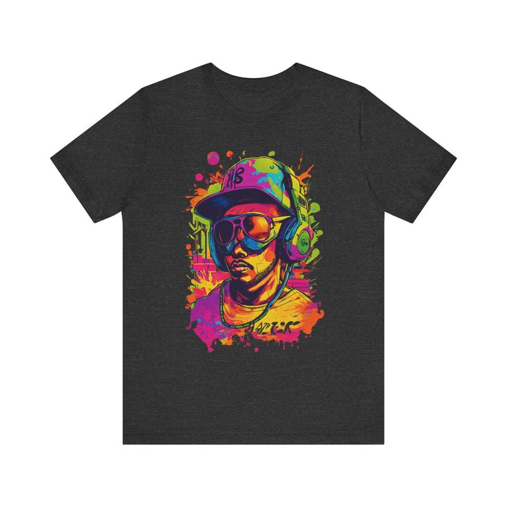 Hip Hop Neon Beats T Shirt | Dark Grey Heather