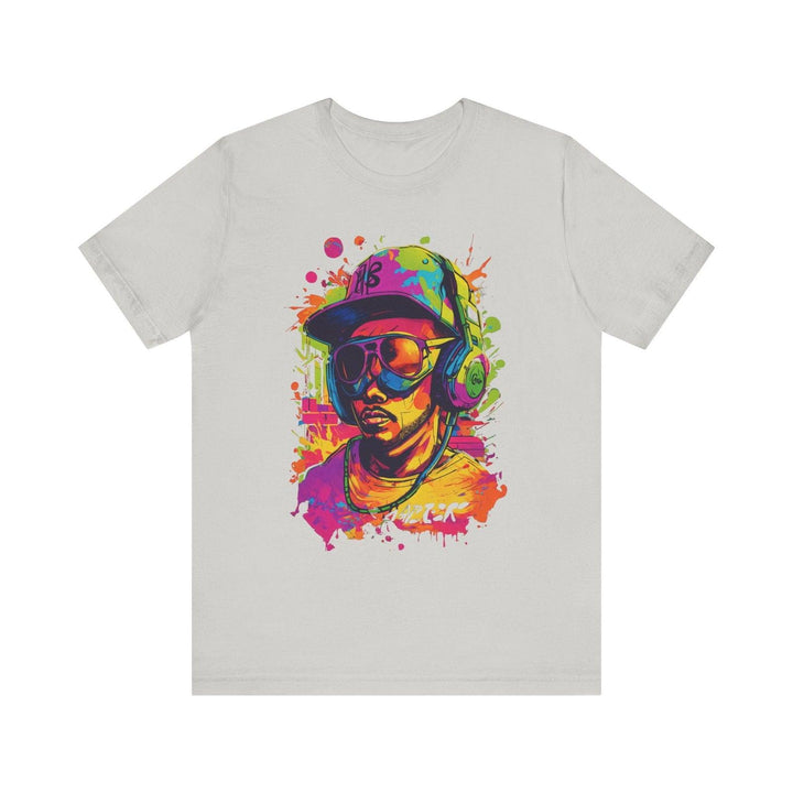 Hip Hop Neon Beats T Shirt | Silver