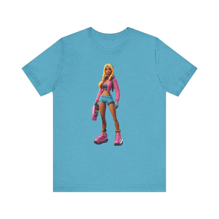 Fortnite Neon Street Style T Shirt | Heather Aqua