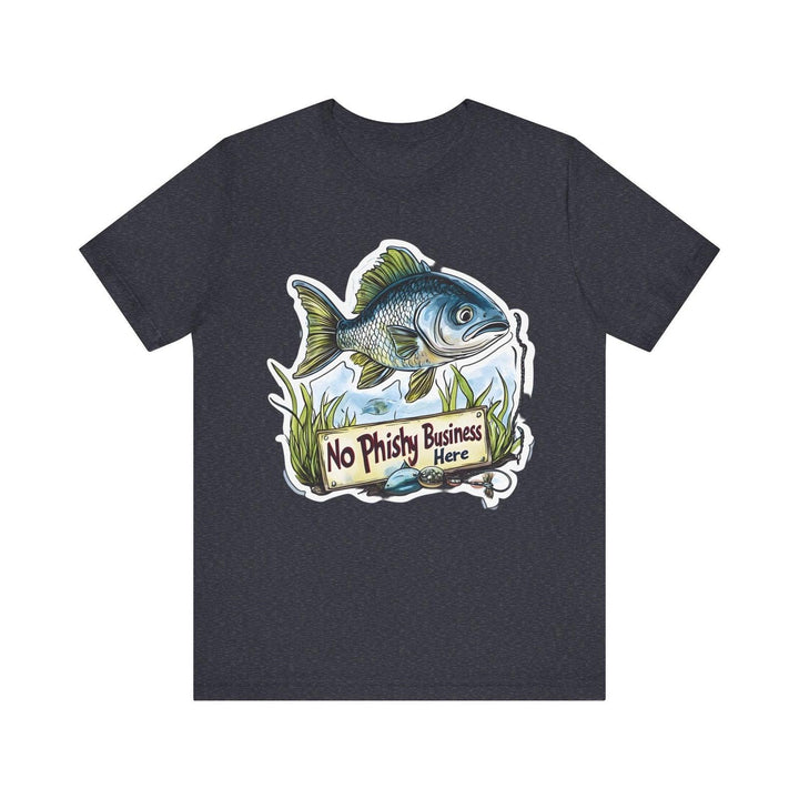 Fishing No Phishy Business T Shirt | Heather Navy