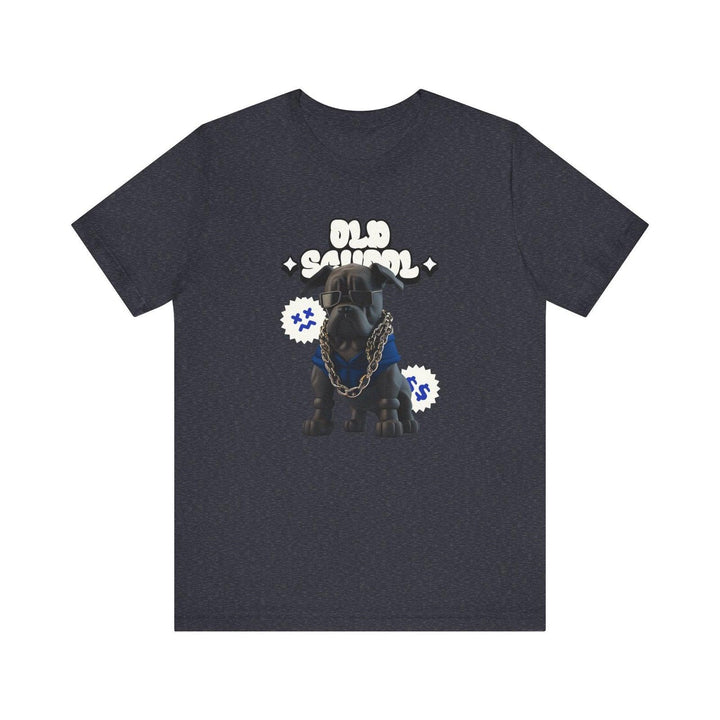 Adventure Old School Pup T Shirt | Heather Navy