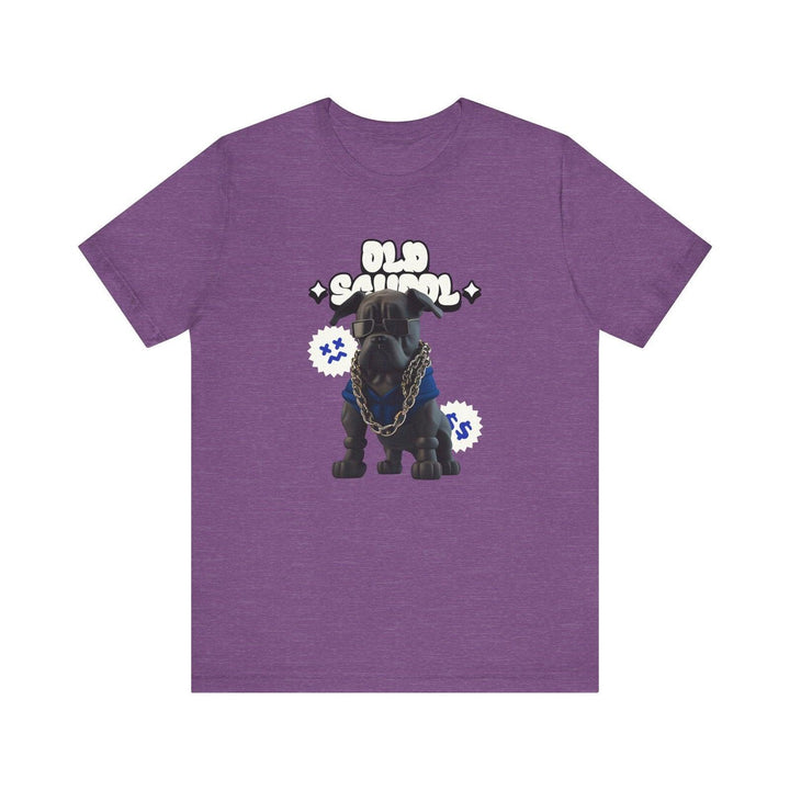 Adventure Old School Pup T Shirt | Heather Team Purple