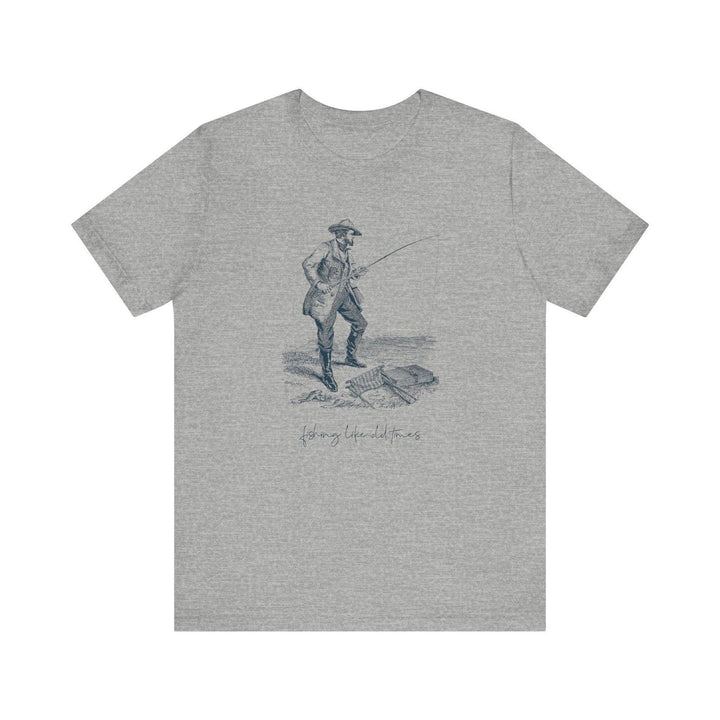 Fishing Old Times T Shirt | Athletic Heather