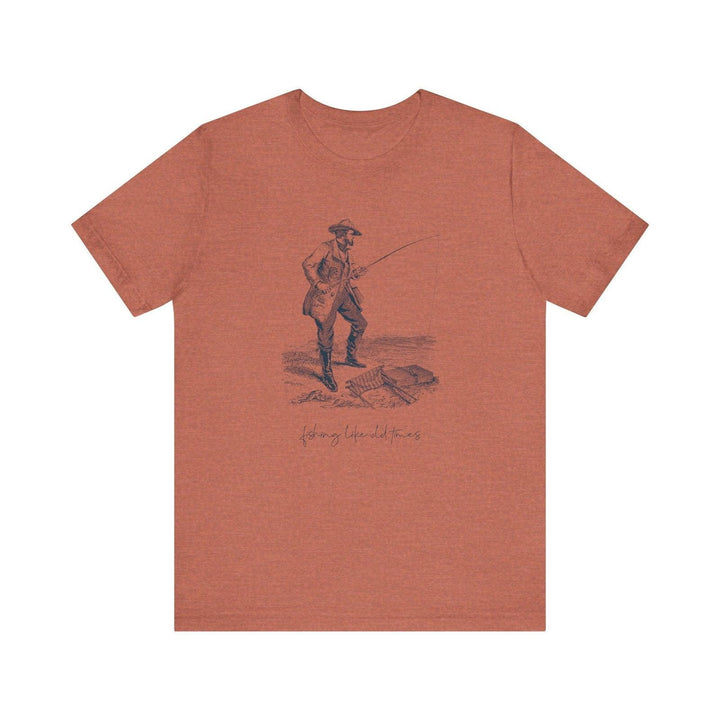 Fishing Old Times T Shirt | Heather Clay