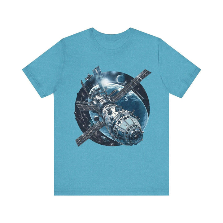 Nasa Orbital Station T Shirt | Heather Aqua