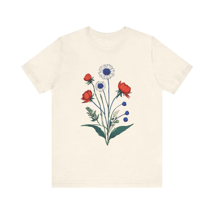 Flower Patriotic Blooms T Shirt | Natural