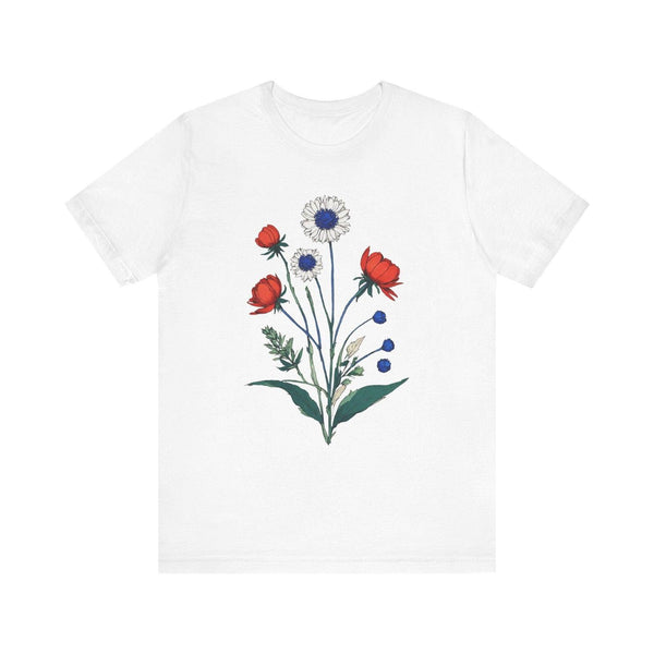 Flower Patriotic Blooms T Shirt | White