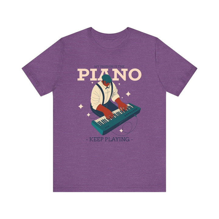 Band Piano Passion T Shirt | Heather Team Purple