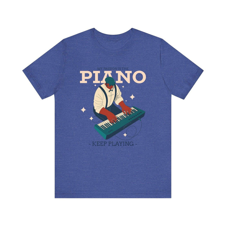 Band Piano Passion T Shirt | Heather True Royal