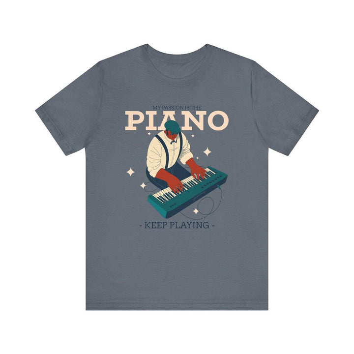 Band Piano Passion T Shirt | Steel Blue