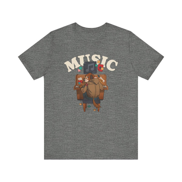 Band Piano Pup Music T Shirt | Deep Heather