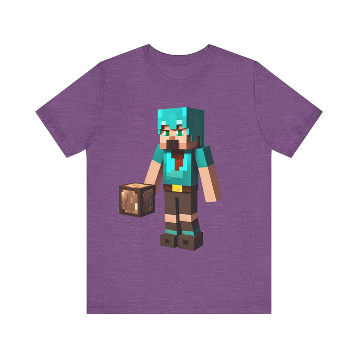 Minecraft Pixel Builder T Shirt | Heather Team Purple