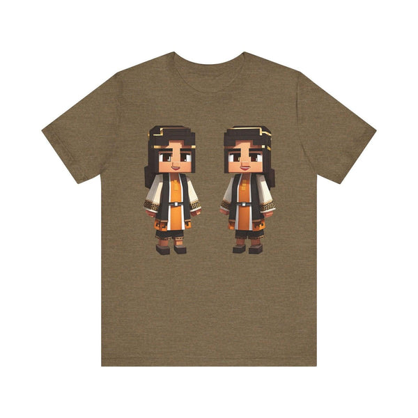 Minecraft Pixel Desert Explorer T Shirt | Heather Olive