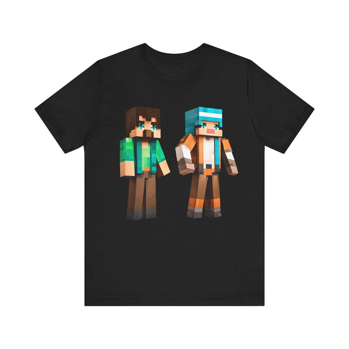 Minecraft Pixel Duo Adventurers T Shirt | Black