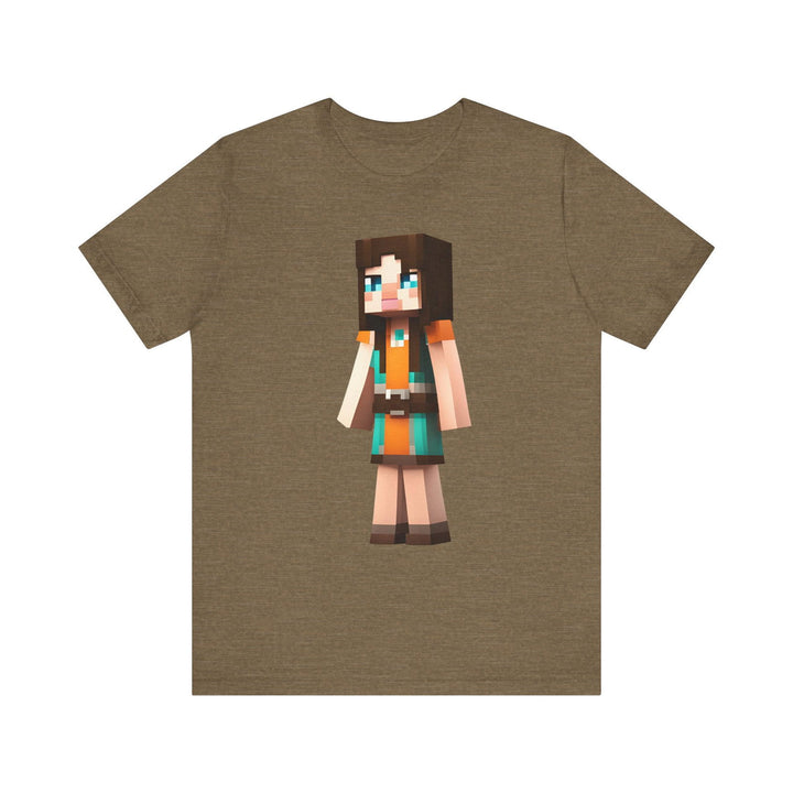 Minecraft Pixel Jungle Explorer T Shirt | Heather Olive