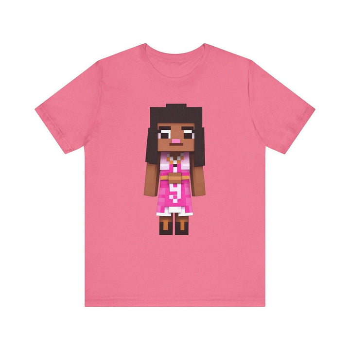 Minecraft Pixel Lady T Shirt | Charity Pink