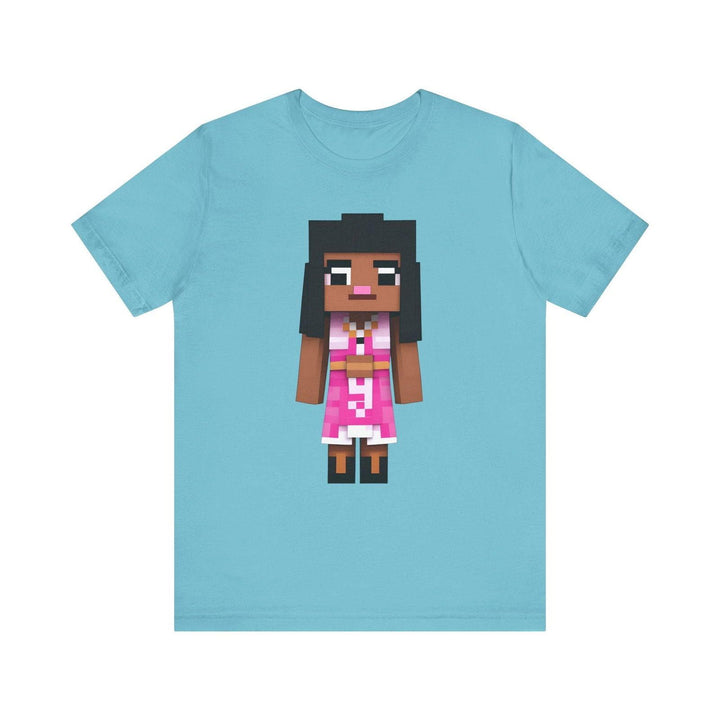 Minecraft Pixel Lady T Shirt | Turquoise