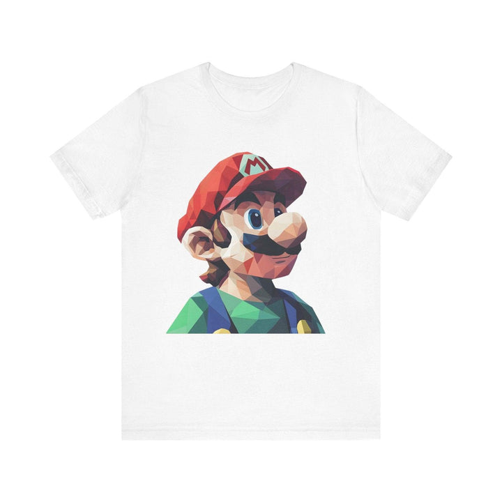 Mario Pixel Luigi Portrait T Shirt | White