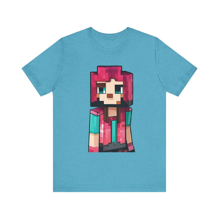 Minecraft Pixel Paladin T Shirt | Heather Aqua