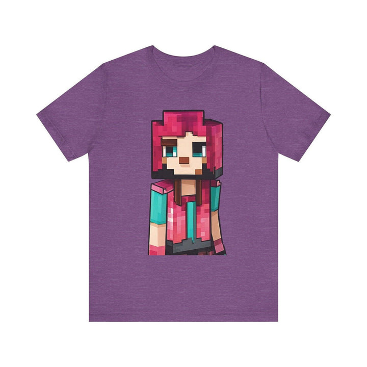 Minecraft Pixel Paladin T Shirt | Heather Team Purple