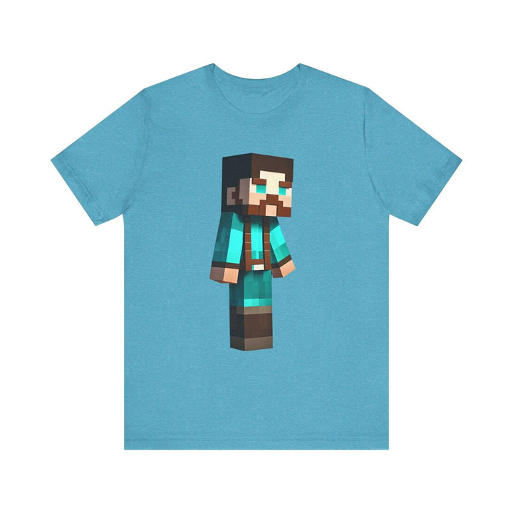 Minecraft Pixel Pathfinder T Shirt | Heather Aqua