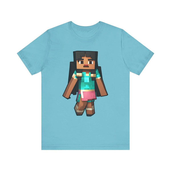 Minecraft Pixel Princess T Shirt | Turquoise