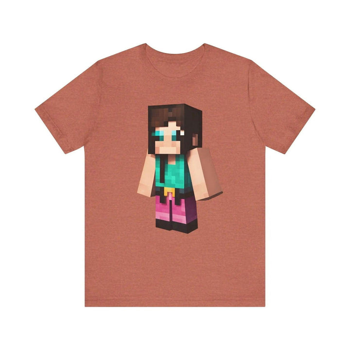 Minecraft Pixel Quest T Shirt | Heather Clay