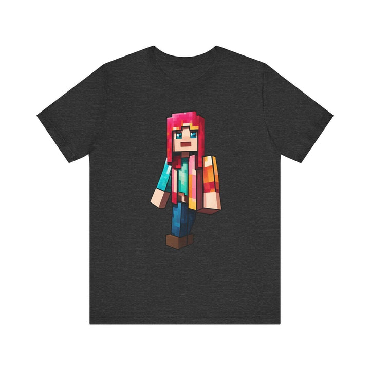 Minecraft Pixel Rainbow Adventurer T Shirt | Dark Grey Heather