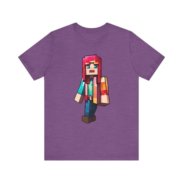 Minecraft Pixel Rainbow Adventurer T Shirt | Heather Team Purple