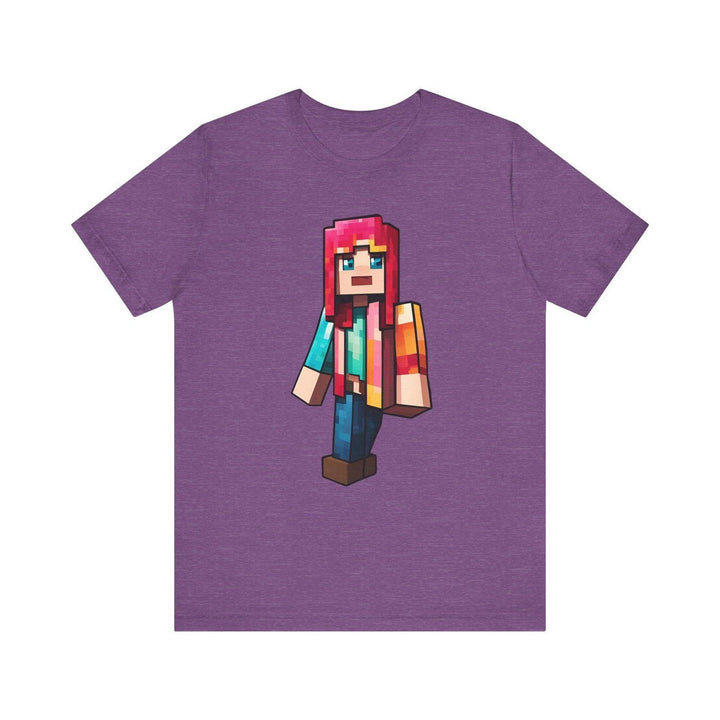 Minecraft Pixel Rainbow Adventurer T Shirt | Heather Team Purple