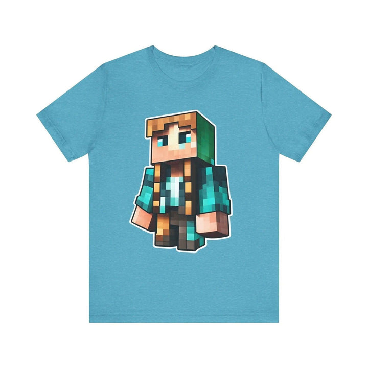 Minecraft Pixel Ranger T Shirt | Heather Aqua