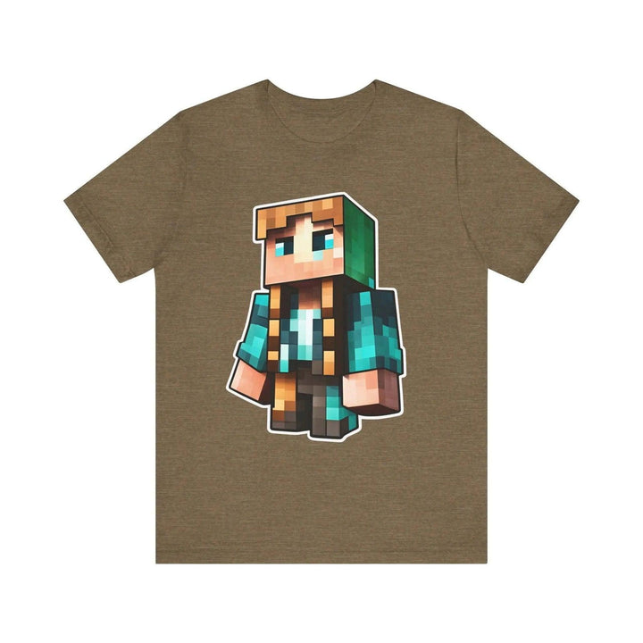 Minecraft Pixel Ranger T Shirt | Heather Olive