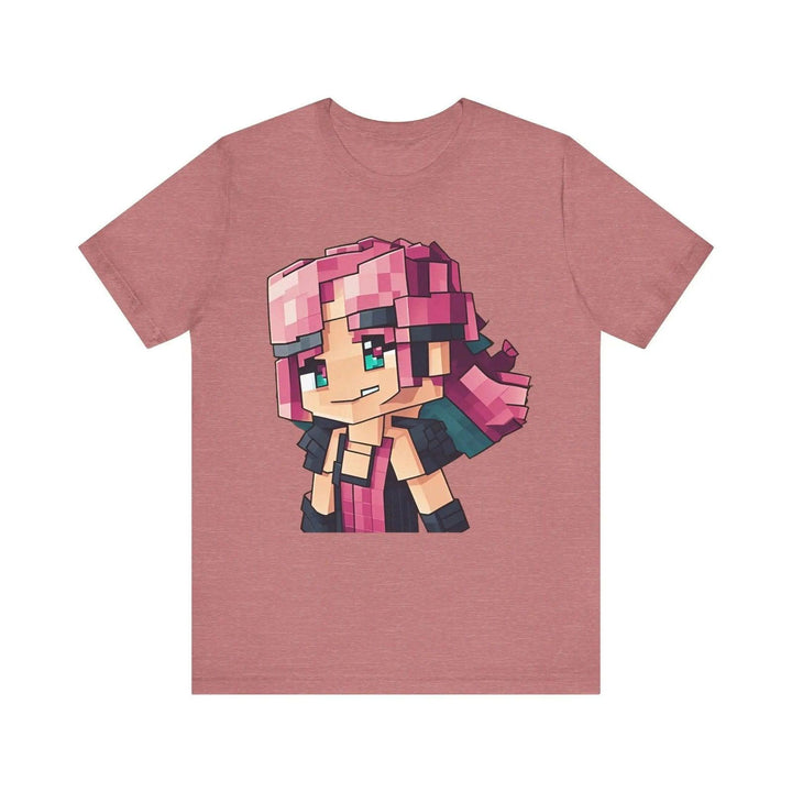 Minecraft Pixel Rebel T Shirt | Heather Mauve