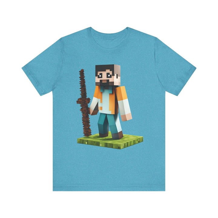 Minecraft Pixel Voyager T Shirt | Heather Aqua