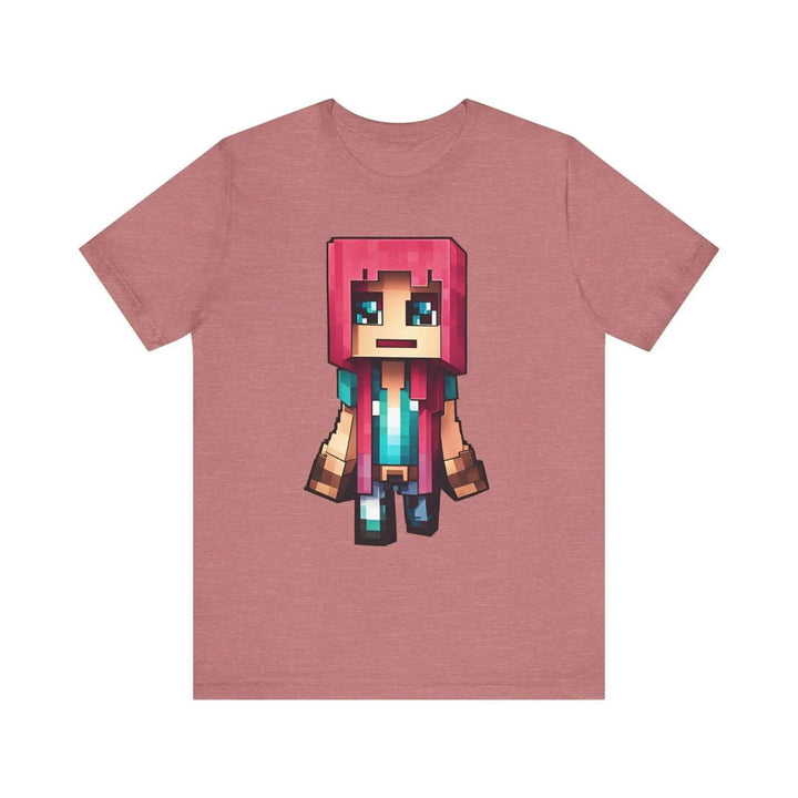 Minecraft Pixel Wanderer T Shirt | Heather Mauve