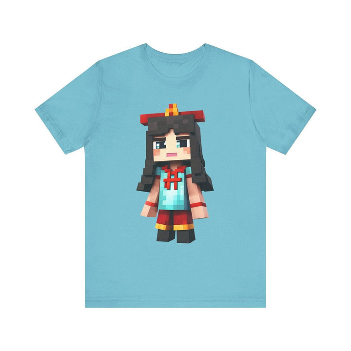 Minecraft Pixel Warrior Princess T Shirt | Turquoise