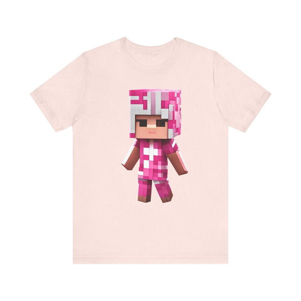 Minecraft Pixel Warrior T Shirt | Soft Pink